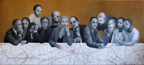 01 Lettie Gardiner - Group Of Thirteen (oil paint on canvas 126cmX278.5cm)
