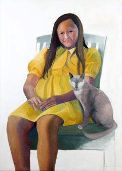 03 Lettie Gardiner - Young Girl With Cat (oil paint on canvas 115cmX78cm) 2011